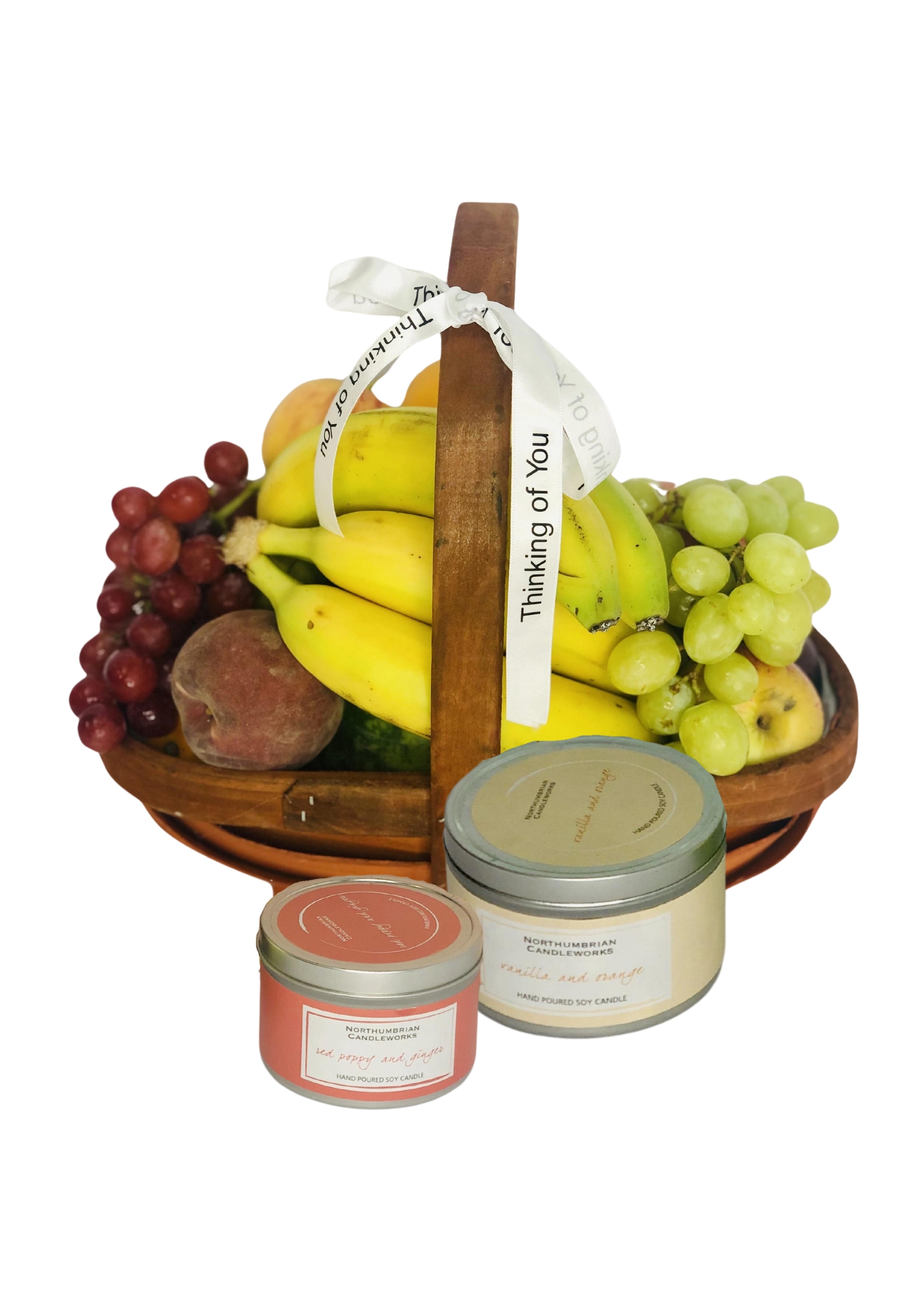 <h2>Fruit Basket with Chocolates and Scented Candle</h2>
<br>
<ul>
<li>Get Well Soon Gift Set</li>
<li>Fresh Fruit Basket together with Candle and Chocolates</li>
<li>Fruit in basket is subject to seasonality</li>
<li>For delivery area coverage see below</li>
</ul>
<br>
<h2>Flower Delivery Coverage</h2>
<p>Our shop delivers flowers to the following Liverpool postcodes L1 L2 L3 L4 L5 L6 L7 L8 L11 L12 L13 L14 L15 L16 L17 L18 L19 L24 L25 L26 L27 L36 L70 If your order is for an area outside of these we can organise delivery for you through our network of florists. We will ask them to make as close as possible to the image but because of the difference in stock and sundry items it may not be exact.</p>
<br>
<h2>Fruit Basket | Gift Set</h2>
<br>
<p>A fruit basket is a lovely alternative to sending flowers and can be sent for a lady or a gentleman to let them know you are thinking of them.</p>
<br>
<p>This Get Well Soon Gift Set contains a basket of fresh fruit, together with a eco-friendly soy scented candle in scent Fresh Green Apple which comes in a stylish tin together with a 115g box of luxury Maison Fougere Belgian Chocolates.</p>
<br>
<p>The fruit basket contains a generous selection of delicious fresh fruit which is presented in an open willow basket. A classic gift for any occasion this selection of fine fruits is sure to raise a smile. Fruit in the basket will vary depending on the season.</p>
<br>
<p>To ensure your gift is of the highest quality, the contents of the fruit basket may vary due to seasonality.</p>
<br>
<h2>Eco-Friendly Liverpool Florists</h2>
<p>As florists we feel very close earth and want to protect it. Plastic waste is a huge problem in the florist industry so we made the decision to make our packaging eco-friendly.</p>
<p>To achieve this we worked with our packaging supplier to remove the lamination off our boxes and wrap the tops in an Eco Flowerwrap which means it easily compostable or can be fully recycled.</p>
<p>Once you have finished enjoying your flowers from us they will go back into growing more flowers! Only a small amount of plastic is used as a water bubble and this is biodegradable.</p>
<p>Even the sachet of flower food included with your bouquet is compostable.</p>
<p>All our bouquets have small wooden ladybird hidden amongst them so do not forget to spot the ladybird and post a picture on our social media pages to enter our rolling competition.</p>
<br>
<h2>Flowers Guaranteed for 7 Days</h2>
<p>Our 7-day freshness guarantee should give you confidence that we will only send out good quality flowers.</p>
<p>Leave it in our hands we will create a marvellous bouquet which will not only look good on arrival but will continue to delight as the flowers bloom.</p>
<br>
<h2>Liverpool Flower Delivery</h2>
<p>We are open 7 days a week and offer advanced booking flower delivery same-day flower delivery 3-hour flower delivery. Guaranteed AM PM or Evening Flower Delivery and also offer Sunday Flower Delivery.</p>
<p>Our florists deliver in Liverpool and can provide flowers for you in Liverpool Merseyside. And through our network of florists can organise flower deliveries for you nationwide.</p>
<br>
<h2>The Best Florist in Liverpool your local Liverpool Flower Shop</h2>
<p>Come to Booker Flowers and Gifts Liverpool for your beautiful flowers and plants. For that bit of extra luxury we also offer a lovely range of finishing touches such as wines champagne locally crafted Gin and Rum Vases Scented Candles and Chocolates that can be delivered with your flowers.</p>
<p>To see the full range see our extras section.</p>
<p>You can trust Booker Flowers and Gifts of delivery the very best for you.</p>
<p><br /><br /></p>
<p><em>5 Star review on Yell.com</em></p>
<br>
<p><em>Thank you Gemma for your fabulous service. The flowers are of the highest quality and delivered with a warm smile. My sister was delighted. Ordering was simple and the communications were top-notch. I will definitely use your services again.</em></p>